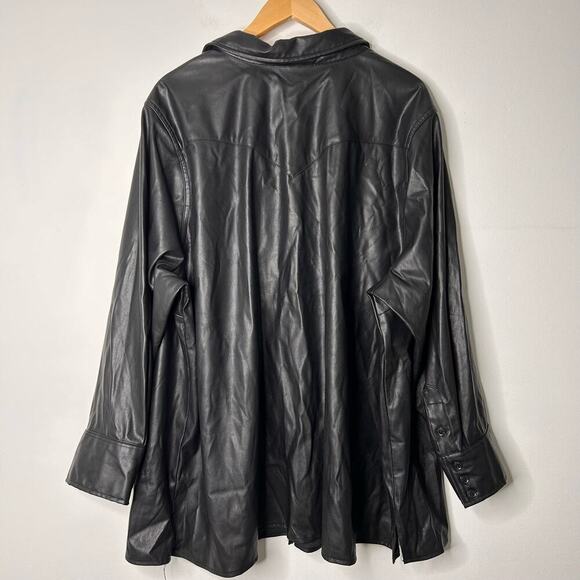 Nili Lotan x Target Avant Garde Faux Leather Button-Down Shirt Jacket Women’s 4X - Picture 9 of 10